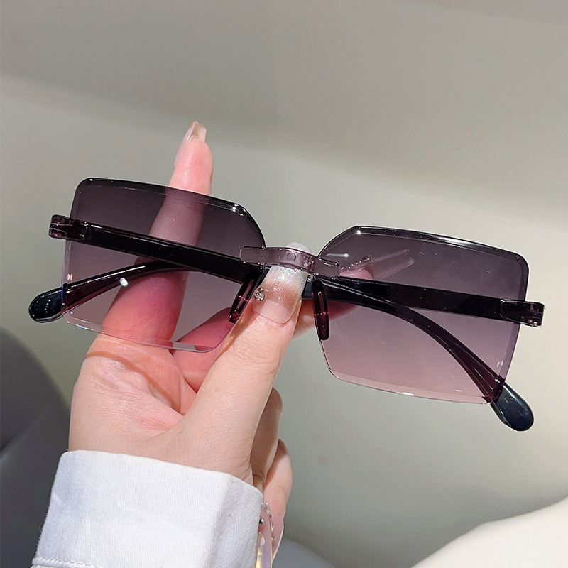 Wholesale Frameless Square Sunglasses PC Gradient Lens UV Protection - Everful