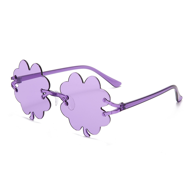 Wholesale Four Leaf Clover Rimless Sunglasses For Women Party Eyewear - Everful