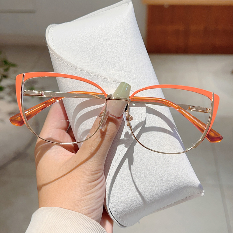 Wholesale Cat Eye Blue Light Blocking Glasses with Metal Frame For Women - Everful