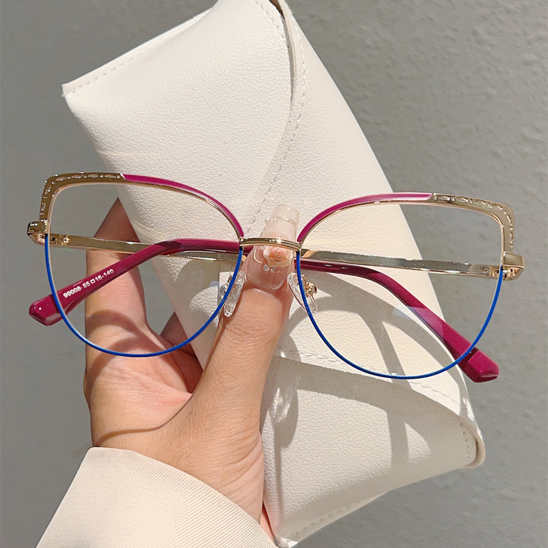 Wholesale Cat Eye Anti Blue Light Glasses Metal Frame For Women - Everful