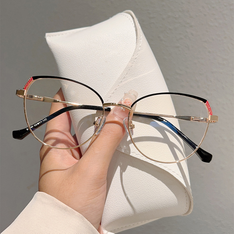 Wholesale Women Cat Eye Blue Light Blocking Metal Glasses Frame - Everful