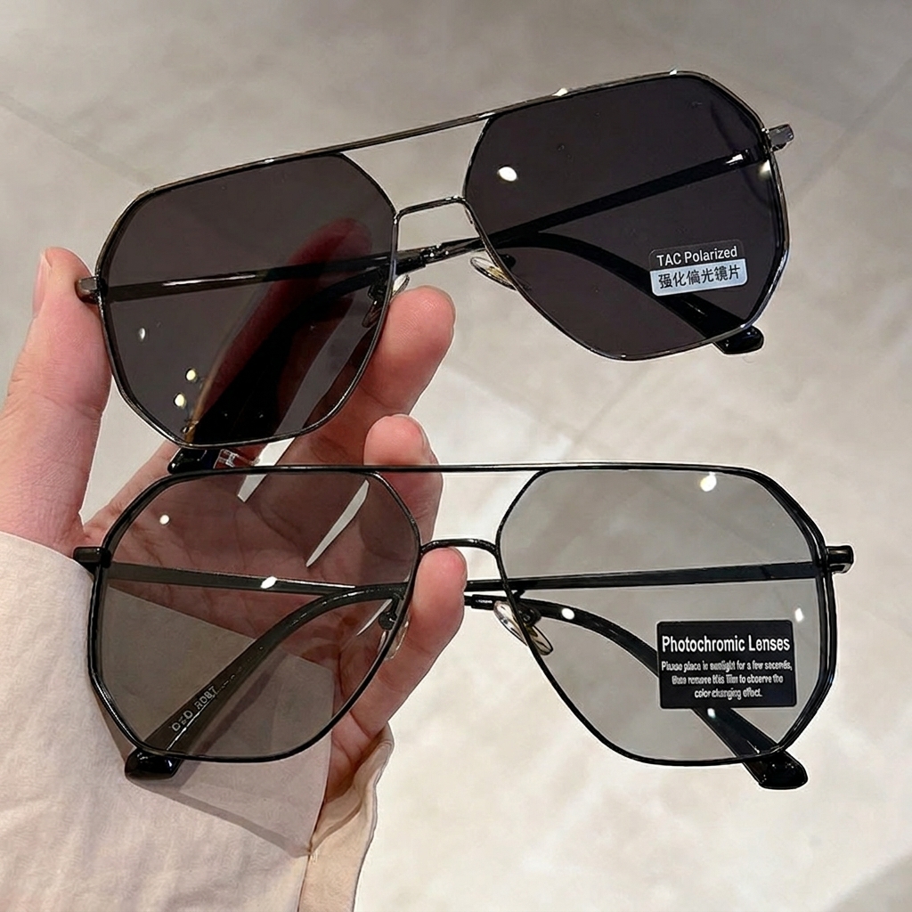 Wholesale Retro Polarized Polygon Sunglasses with Metal Frame - Everful