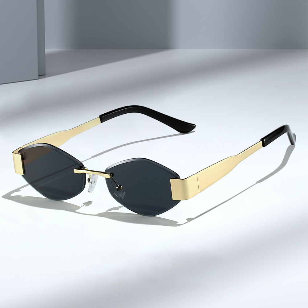 Wholesale Rimless Geometric Metal Sunglasses with UV400 Protection - Everful