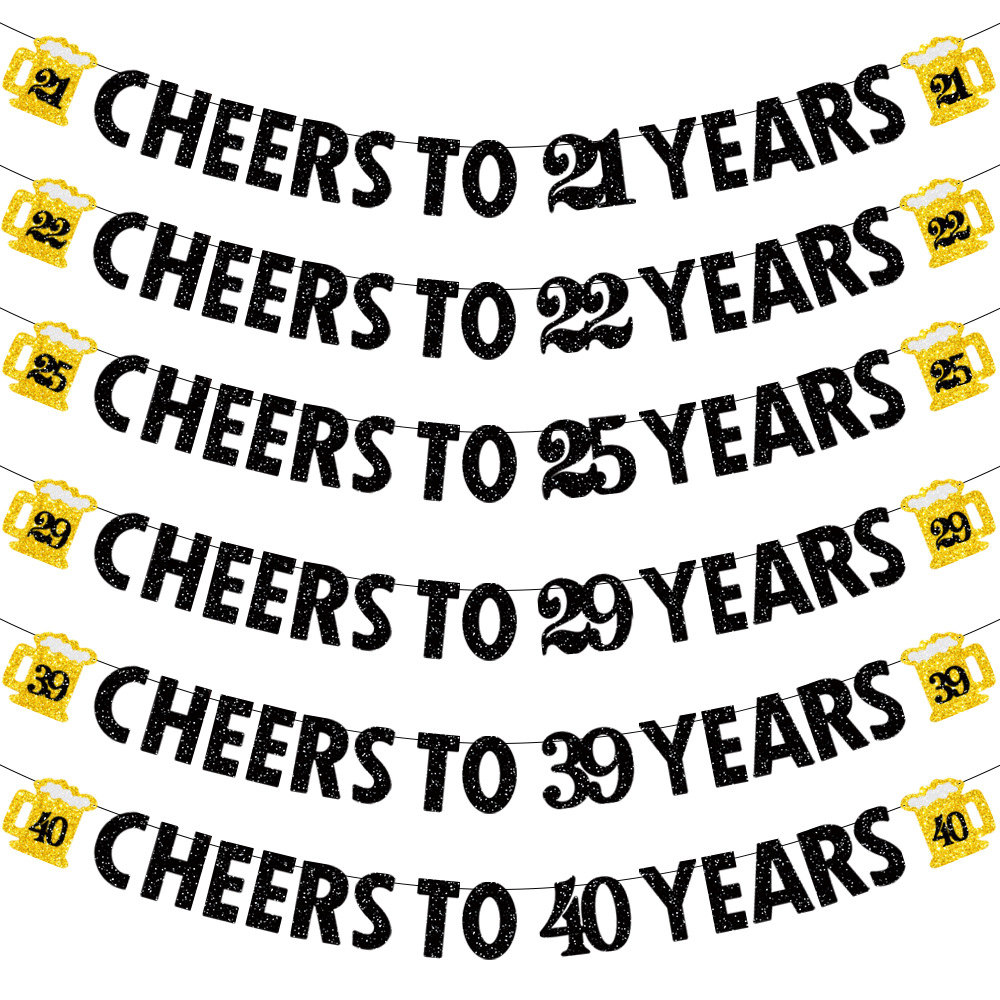 Birthday Party Decoration Banner Garland 21-year-old 25-year-old 40-year-old Birthday Banner