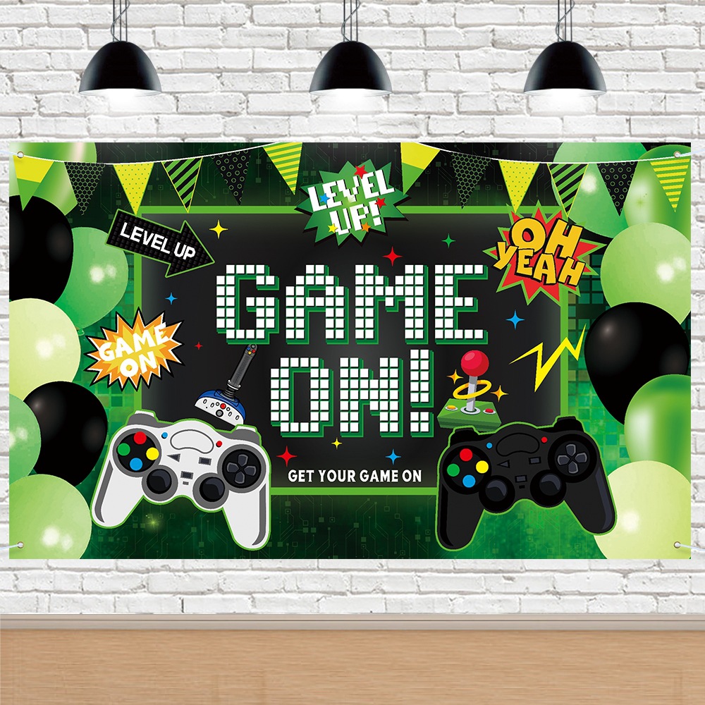 Game Controller Birthday Atmosphere Decoration Setup Game-themed Birthday Party Backdrop Banner