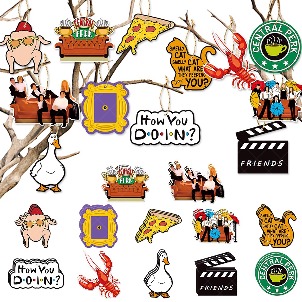 Classic TV Show Theme Party Decorations Paper Hanging Ornaments For Thanksgiving Birthday Party Lobster Turkey Coffee Shop Decor Set