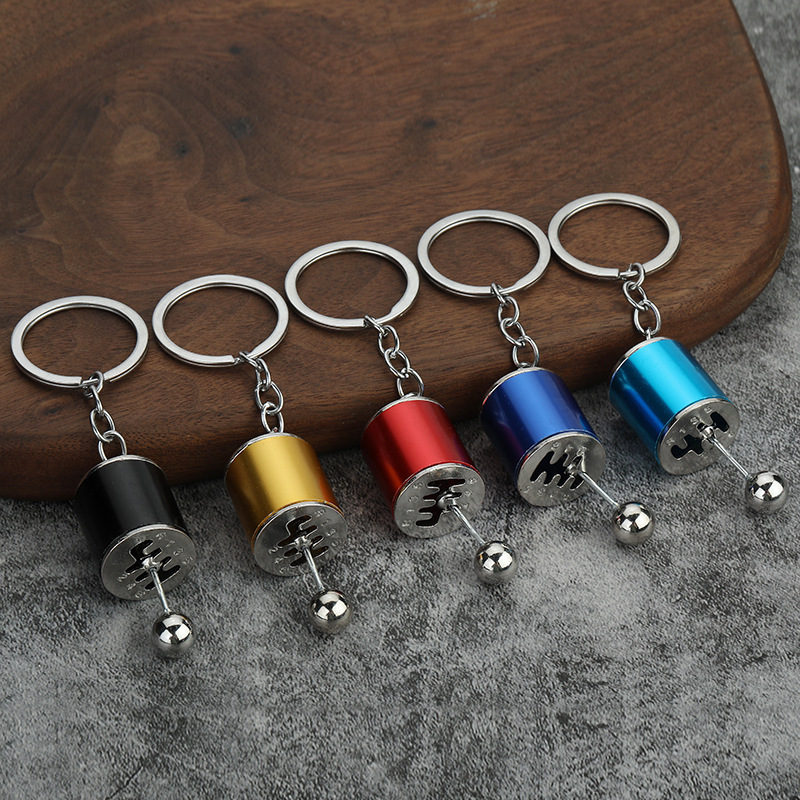 Creative Manual Six Speed Gear Shifter Keychain Zinc Alloy Movable Gear Lever Key Ring Car Decor Gift For Car Enthusiasts