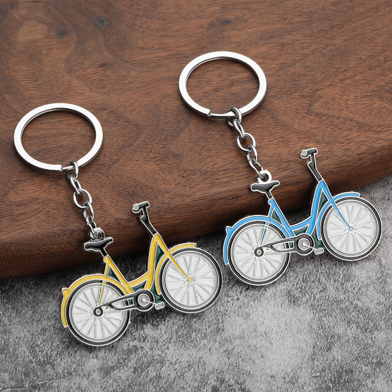 Fashion Metal Bicycle Keychain Zinc Alloy Enamel Bike Pendant Key Ring For Backpack Car Key Decoration Souvenir Gift