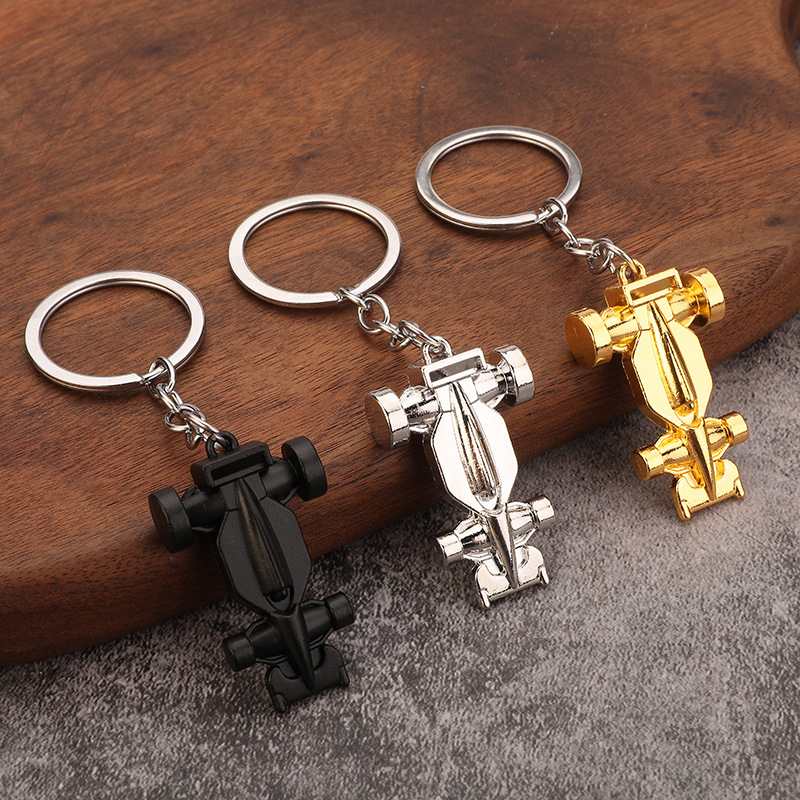 Zinc Alloy F1 Racing Car Keychain Metallic Formula Style Key Ring Sporty Auto Club Souvenir Pendant For Car Lovers