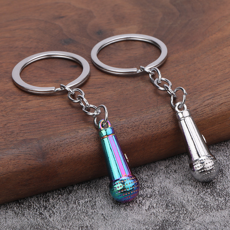Microphone Keychain Mini Real Microphone Keychain Actor Souvenir Pendant
