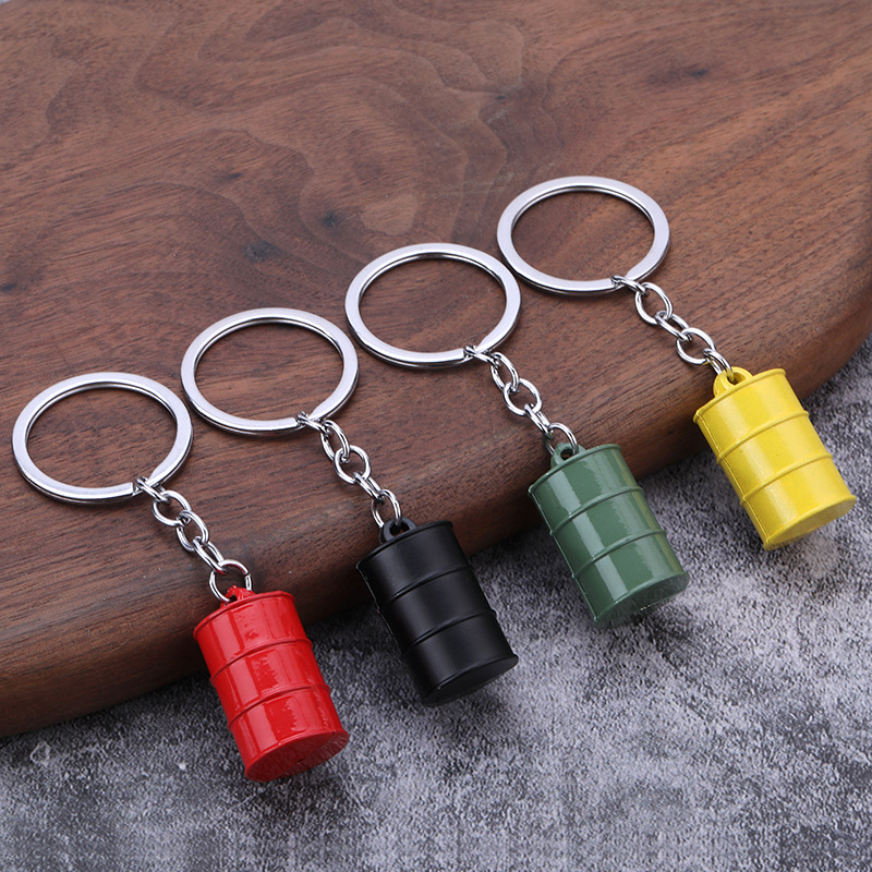 3d Oil Drum Keychain Gas Station Promotional Gift Keychain Hot-selling Keychain Pendant