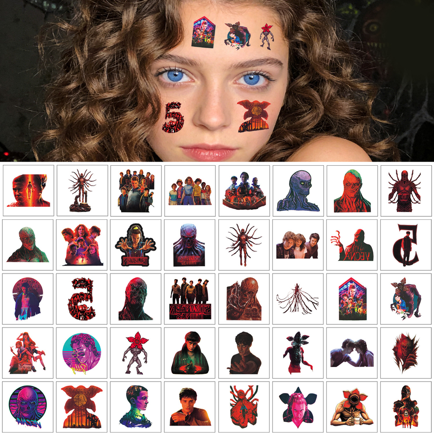 Stranger Things Theme Temporary Tattoo Stickers Waterproof Water Transfer Body Art Decals For Party Cosplay Fans Gift