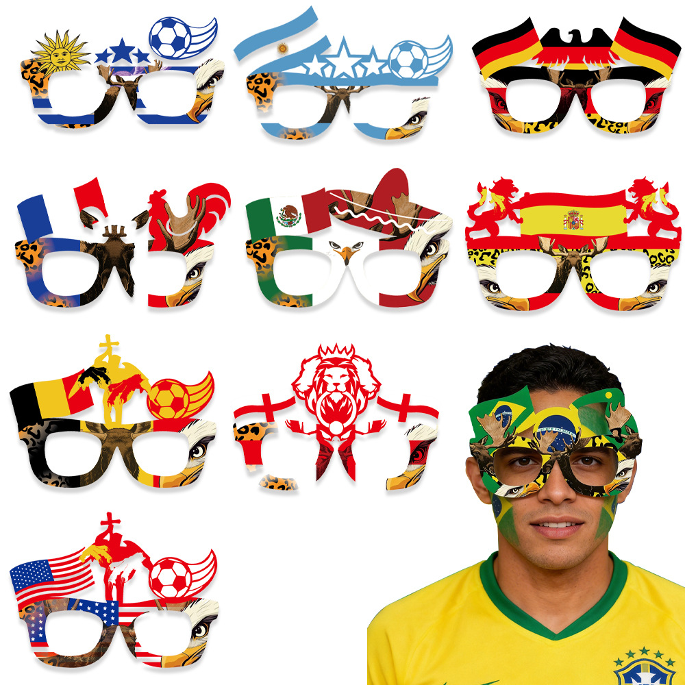 2026 Us-canada-mexico World Cup Glasses National Flag Football Glasses Fan Cheerleading Props