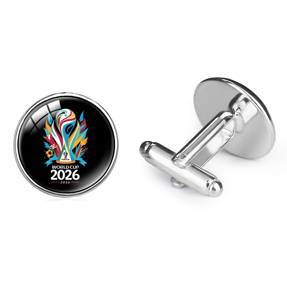 Copper Glass Men's Cufflinks Soccer Trophy Pattern World Cup Theme Business Shirt Accessories Jewelry For Men Souvenir