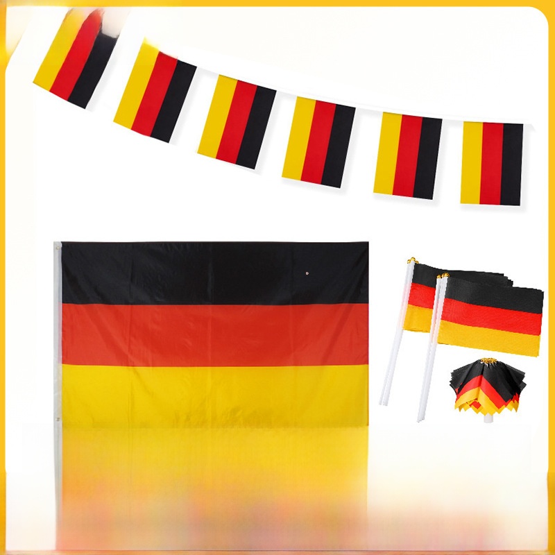 Germany National Flag Polyester Banner Fade Resistant Brass Grommets For World Cup European Championship Outdoor Fan Support