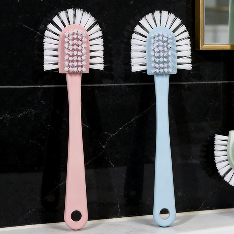 Multifunctional Plastic Five-Sided Shoe Brush With Hard Bristles Long Handle Laundry Cleaning Tool For Household Shoes Clothes