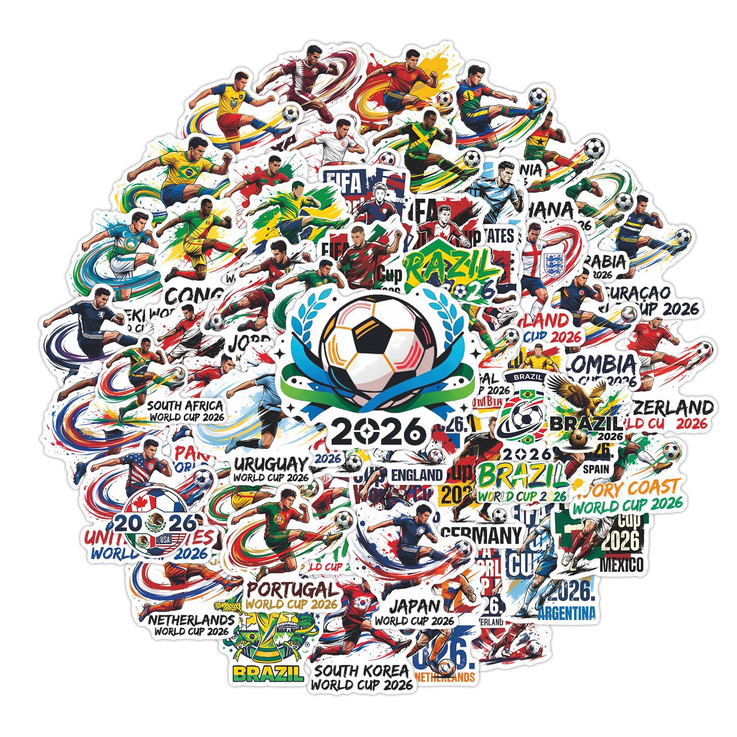 60 World Cup Multi-country Team Stickers 2026 Football Fan Luggage Notebook Diy Decorative Stickers