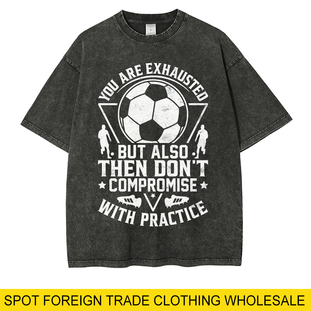 Don't Compromise Football Print Summer Sports Personalized Daily T-shirt Washed Casual Short Sleeve
