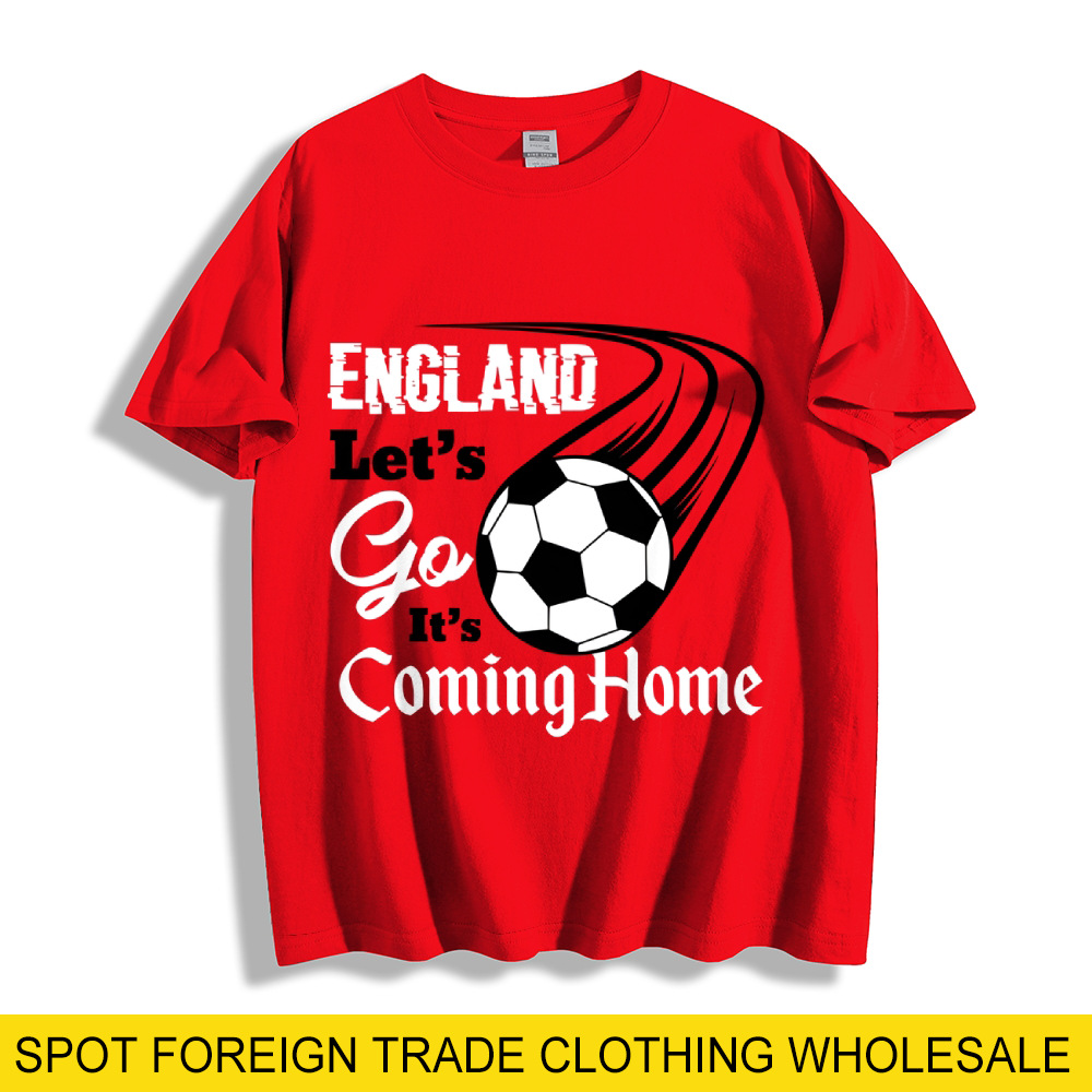 Short Sleeve Cotton Graphic T-Shirt Breathable Soccer Theme Sporty Casual Top For Men Women Football Fan Apparel