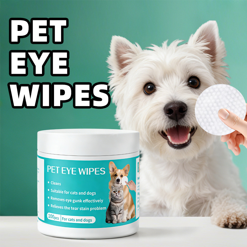 Pet Wipes Non-woven Fabric Tear Stain Remover For Eye Ear Dental Cleaning Deodorizing Mild Formula Professional Grooming For Dogs And Cats 100PCS Pack Home Travel Portable