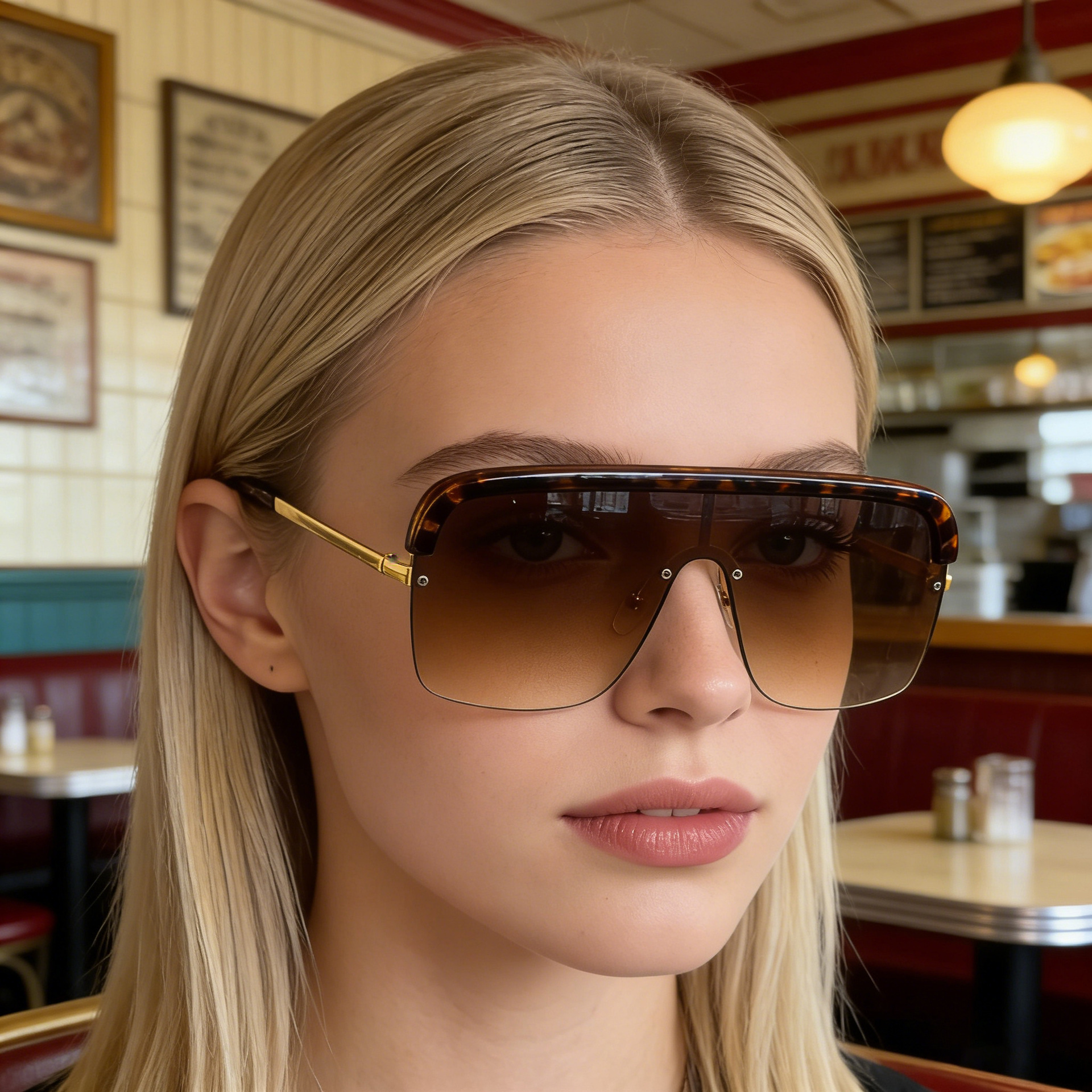 Wholesale Oversized Shield Sunglasses with Fashion Gradient Lenses - Everful