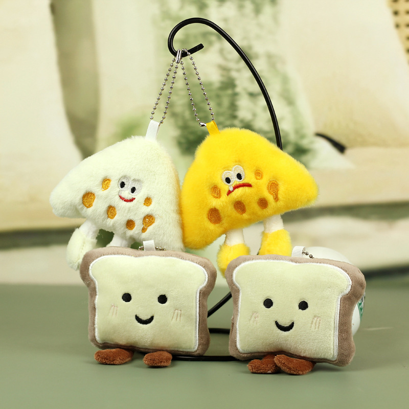 Cute Plush Toast Bread Keychain Cartoon