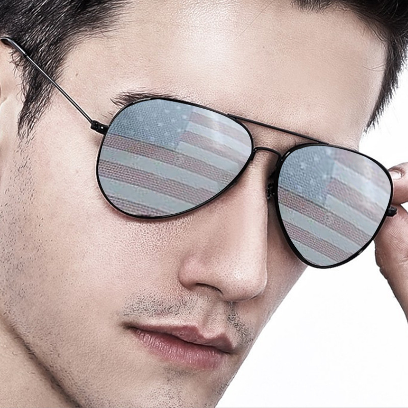 Wholesale American Flag Aviator Sunglasses with Metal Frame For Men Women - Everful