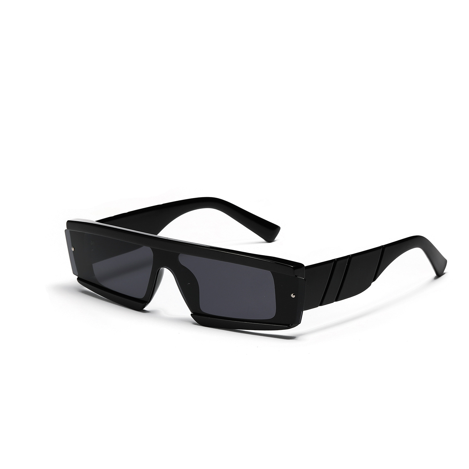 Wholesale Retro Rectangular Flat Top Sunglasses With Rivets - Everful