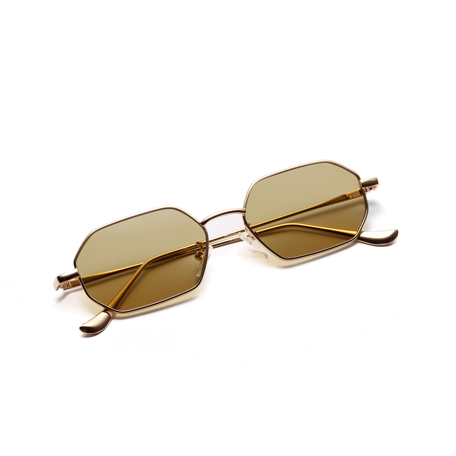 Wholesale Vintage Octagonal Metal Frame Tinted Sunglasses - Everful