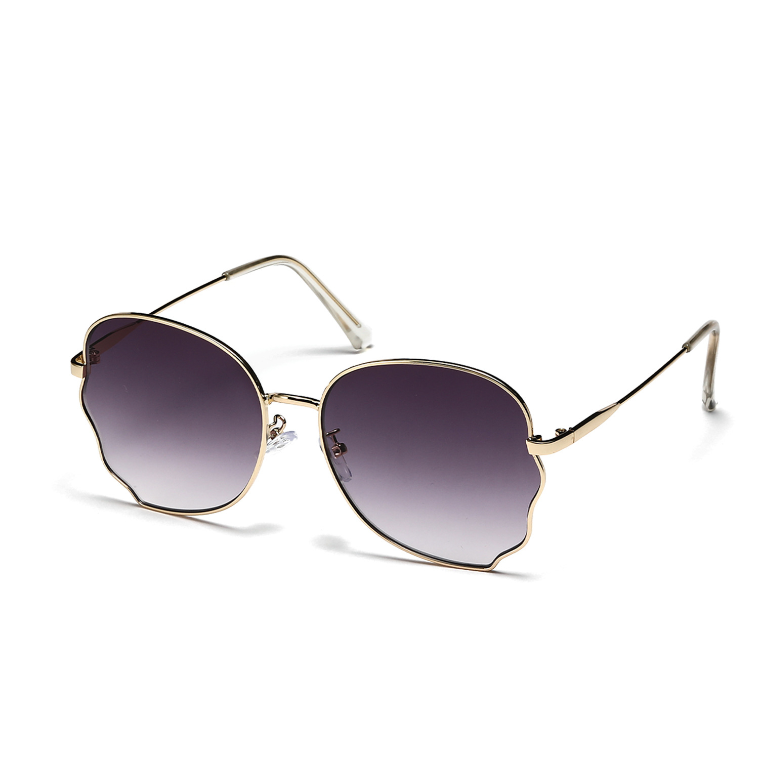 Wholesale Fashion Butterfly Gradient Sunglasses Metal Wave Edge - Everful