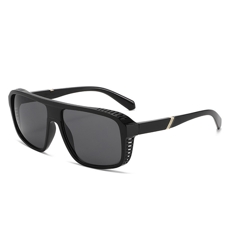 Wholesale Vintage Punk Round Sunglasses with Hollow Side Shield PC Frame - Everful