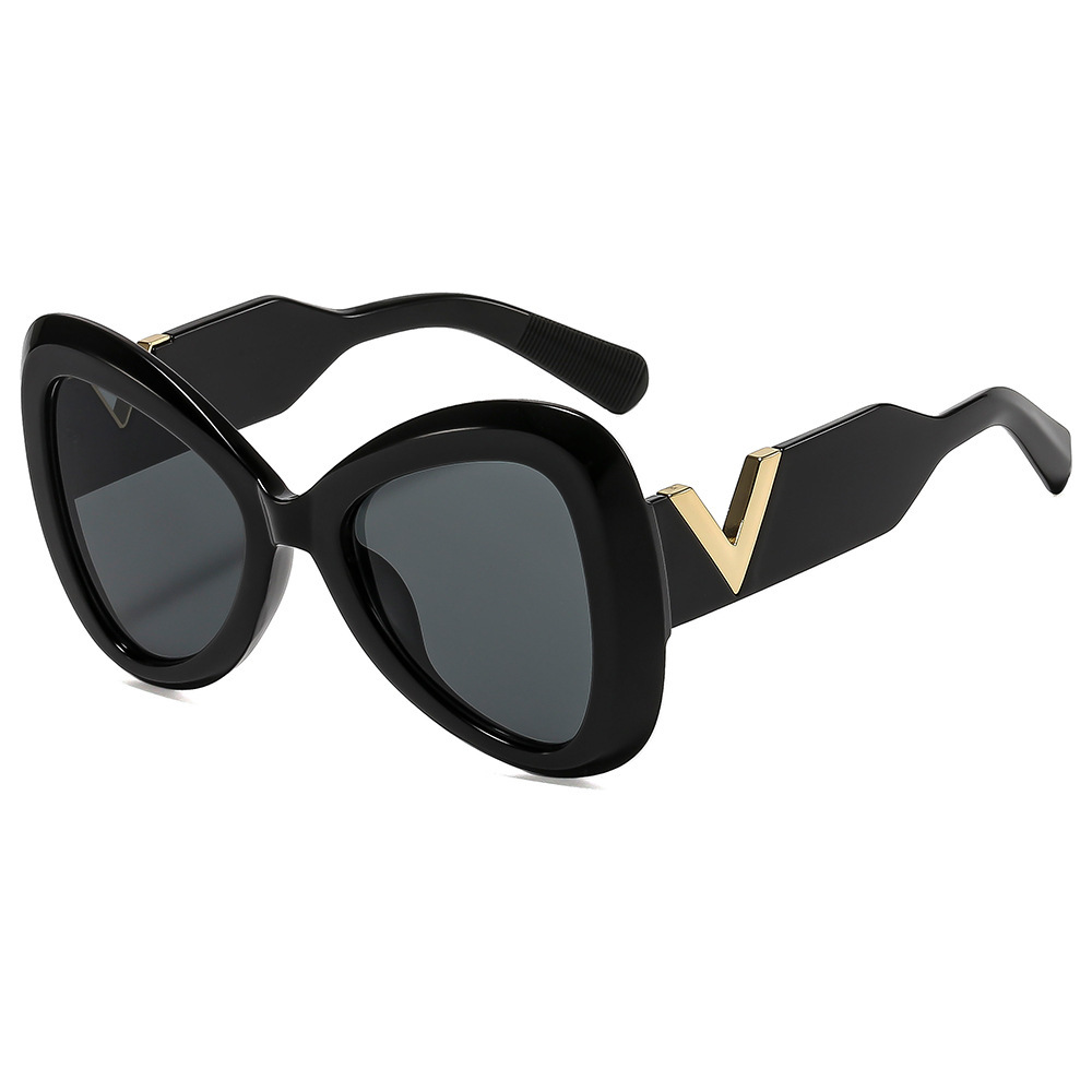 Wholesale Women Butterfly Sunglasses Large Square PC Metal Frame UV400 - Everful