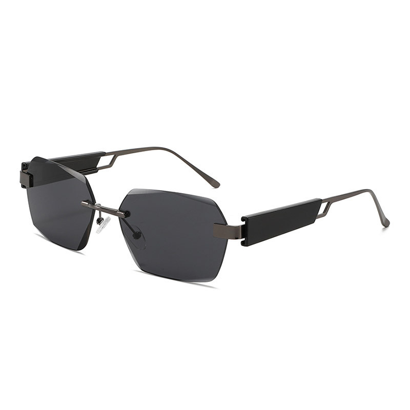 Wholesale Rimless Square Geometric Sunglasses With Alloy Frame For Women Men - Everful
