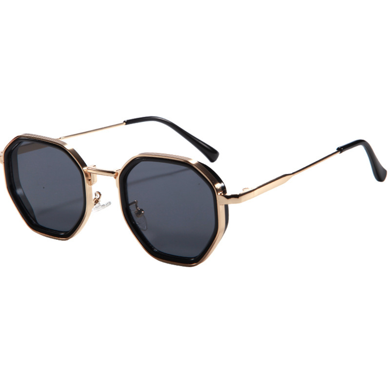 Wholesale Retro Steampunk Octagonal Metal Sunglasses For Men Women - Everful