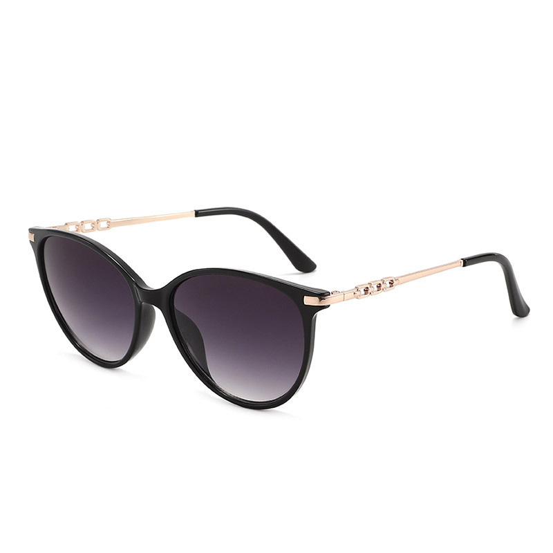 Wholesale Cat Eye Sunglasses with Metal Chain Temple for Women - Everful