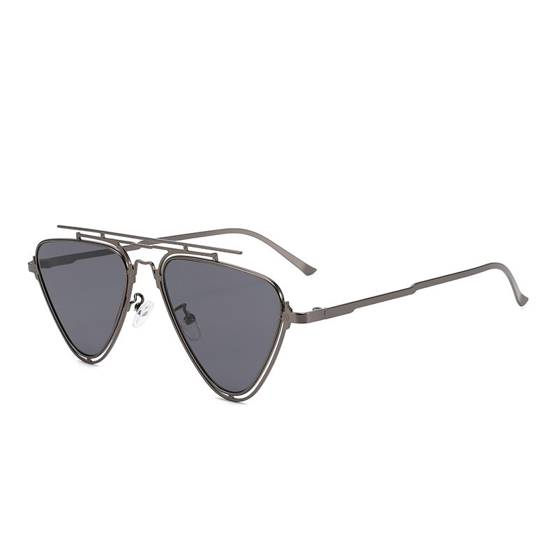 Wholesale Triangle Double Bridge Metal Sunglasses For Women Men - Everful
