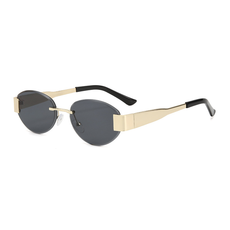 Wholesale Rimless Oval Metal Sunglasses UV400 Protection For Men Women - Everful