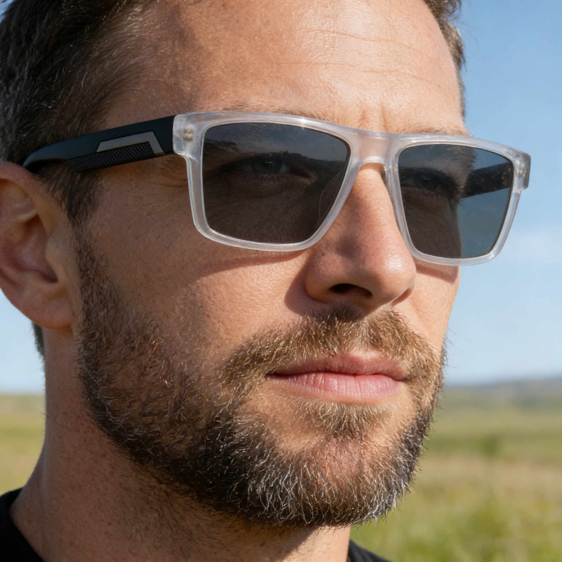 Wholesale Men Polarized Square Sunglasses with Matte PC Frame UV400 - Everful
