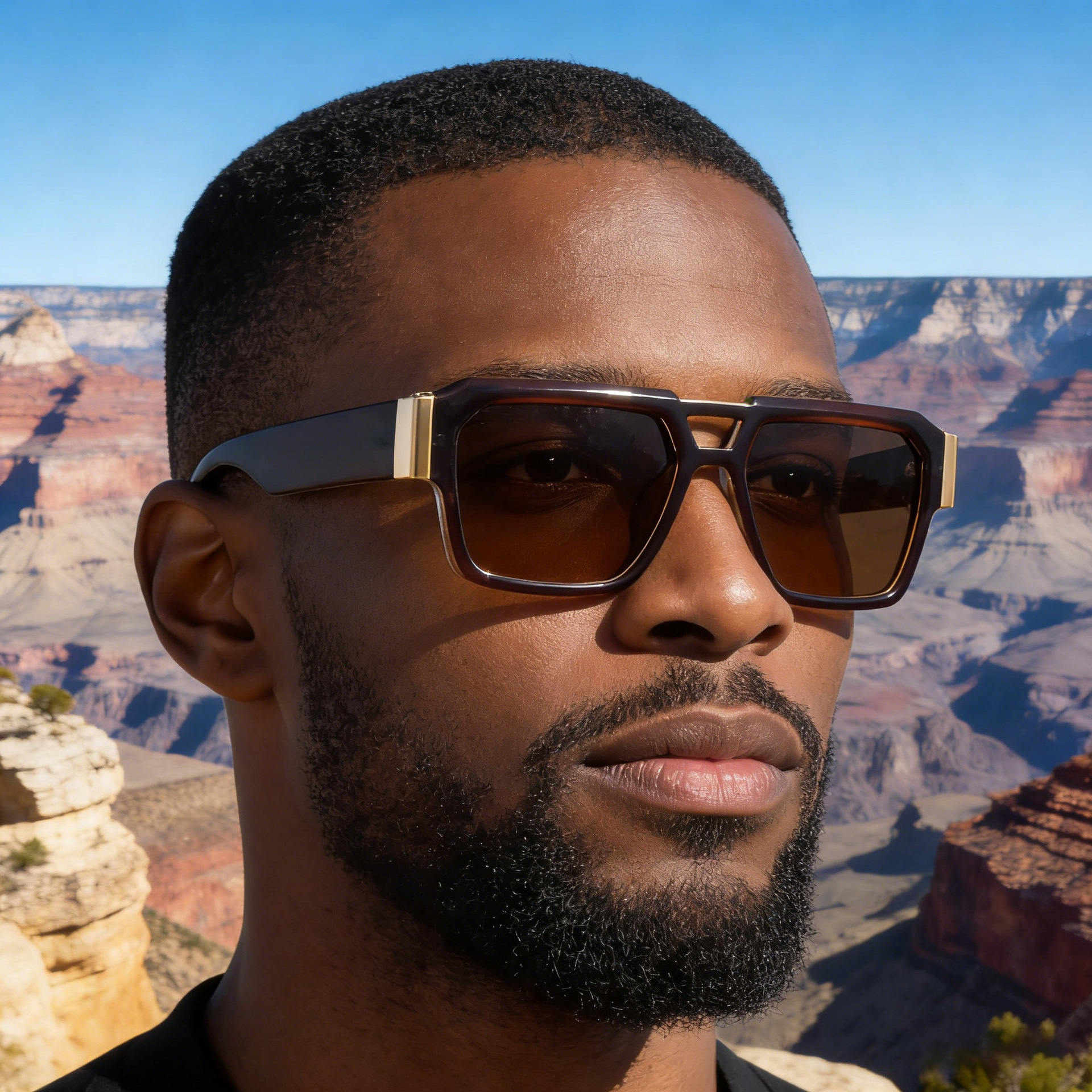 Wholesale Oversized Square Double Bridge Sunglasses with UV400 Protection - Everful