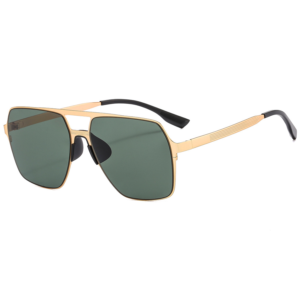 Wholesale Polarized Sunglasses For Men Stainless Steel Double Bridge Square - Everful