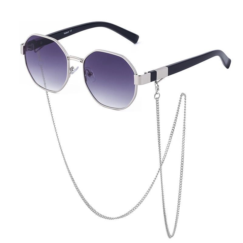 Wholesale Octagonal Sunglasses with Metal Chain UV400 For Women - Everful