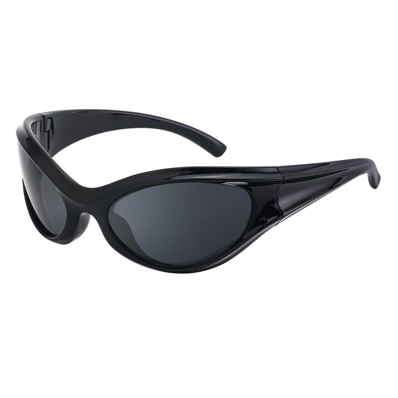 Wholesale Futuristic Wraparound Sunglasses PC Frame UV400 For Men Women - Everful