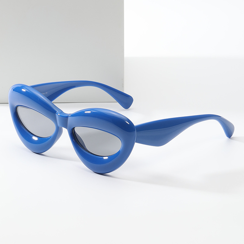 Wholesale Chunky Inflated Bubble Frame Cat Eye Sunglasses UV400 Protection - Everful