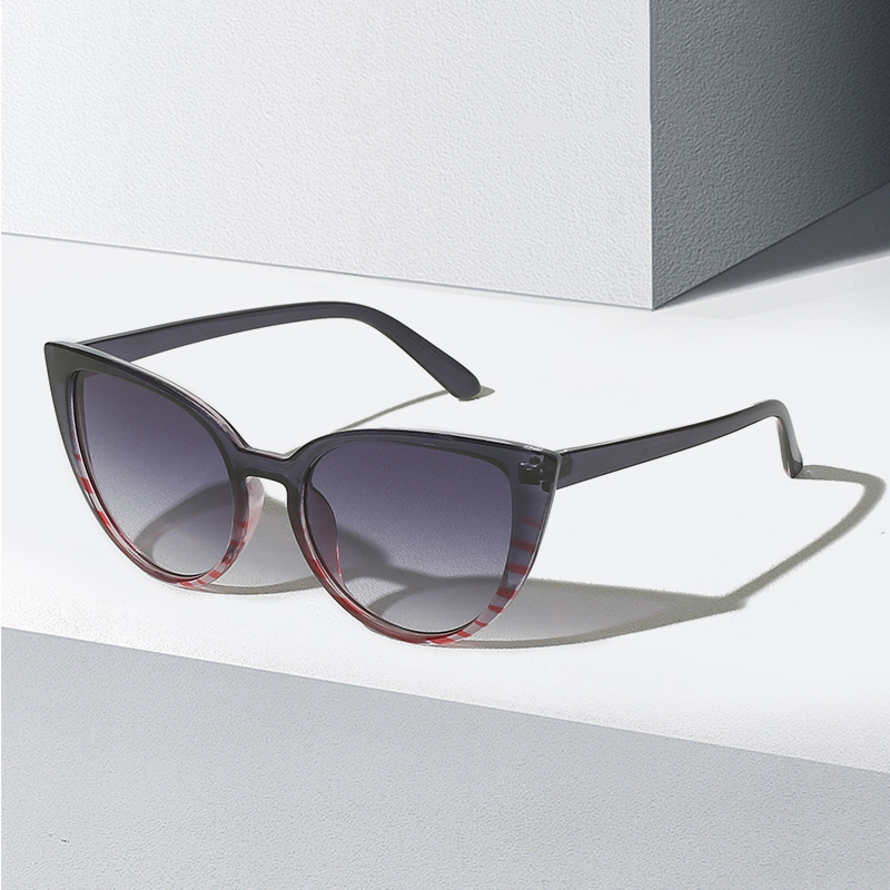 Fashion Women Cat Eye Sunglasses UV400 Protection PC Frame AC Lens Trendy Gradient Sunshades Travel Driving Eyewear