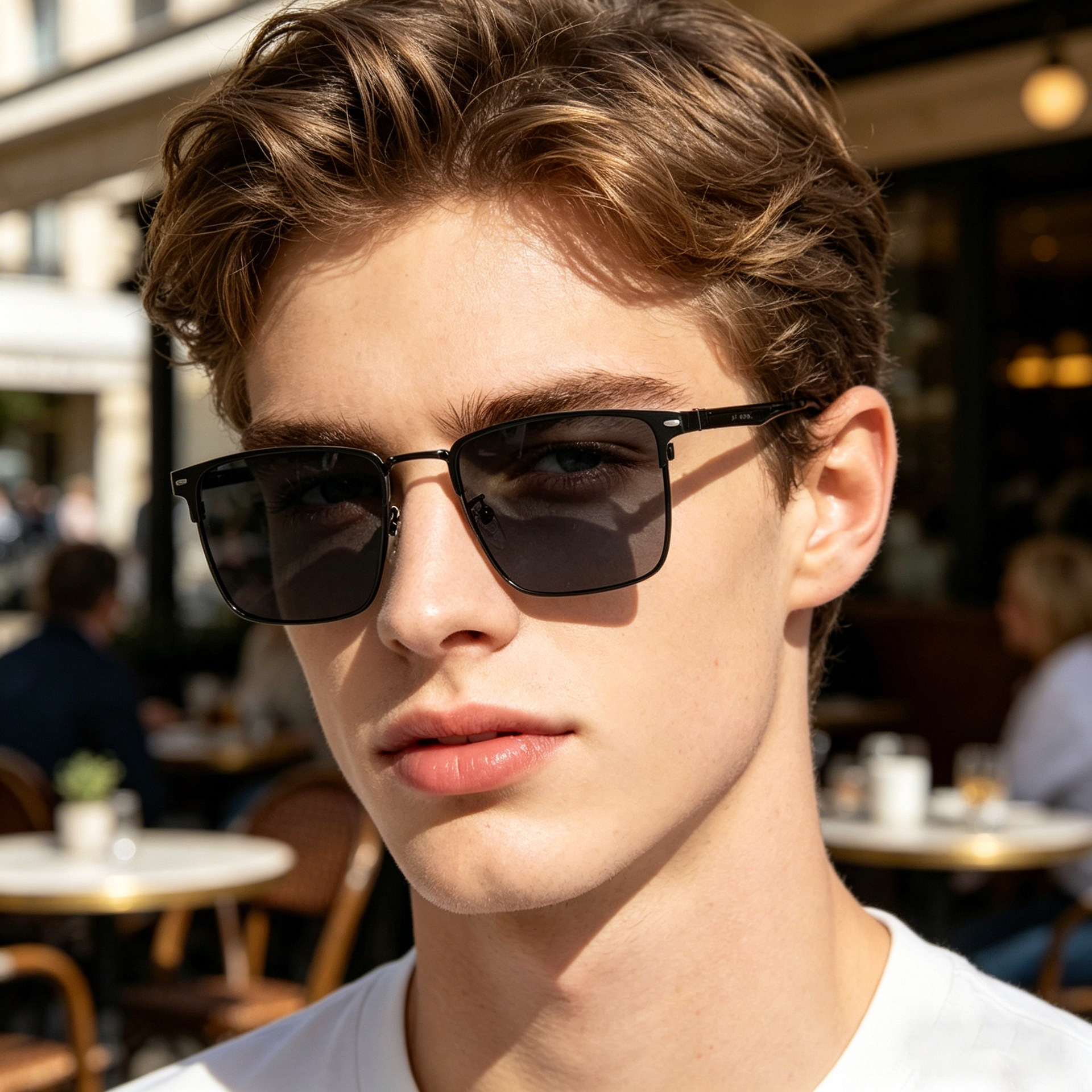 Wholesale Modern Square Polarized Sunglasses Men Retro Metal Frame - Everful