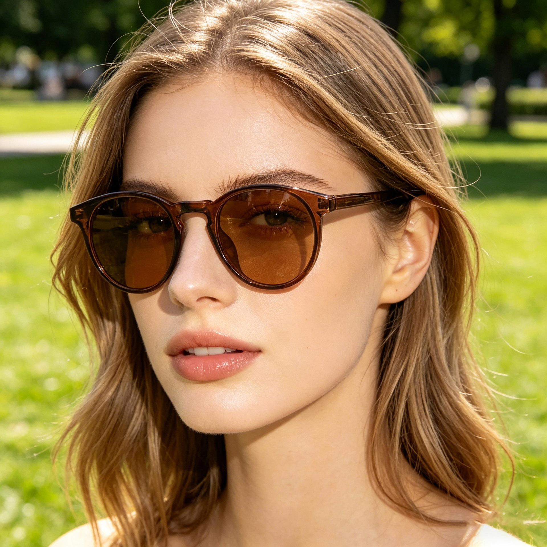 Wholesale Vintage Round Frame Sunglasses with UV400 Protection For Women - Everful