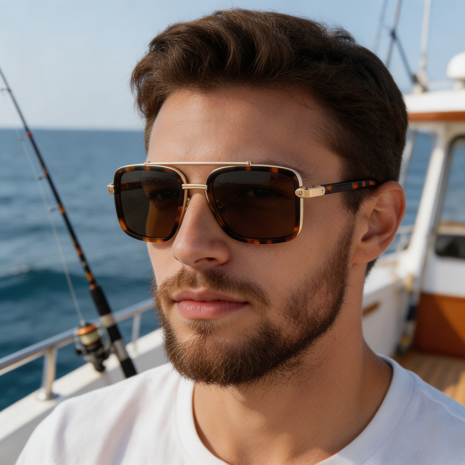 Wholesale Retro Polarized Sunglasses with Double Bridge Metal Frame - Everful