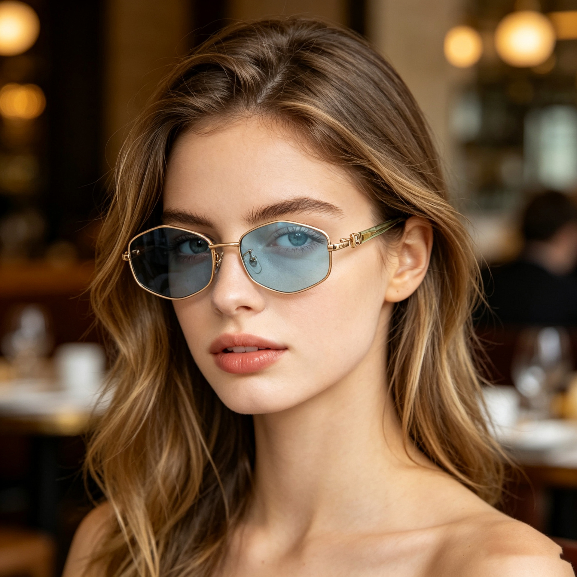 Wholesale Polygon Photochromic Sunglasses Metal Frame Geometric Eyewear - Everful