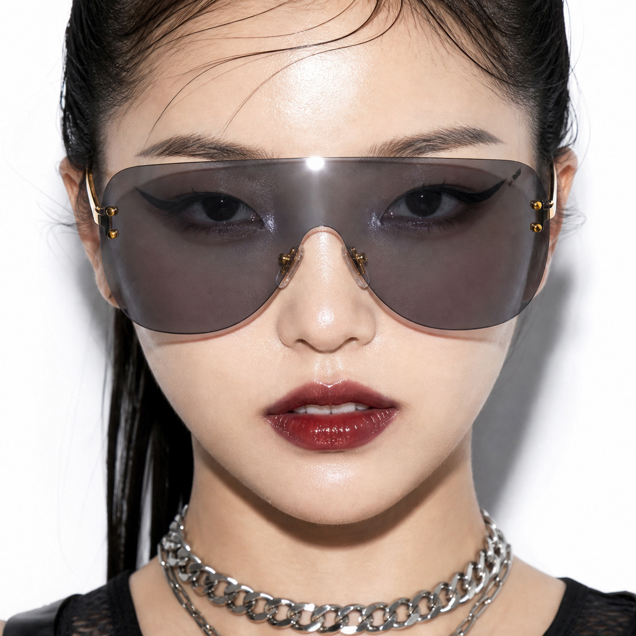 Wholesale Fashion Oversized One Piece Shield Sunglasses UV400 - Everful