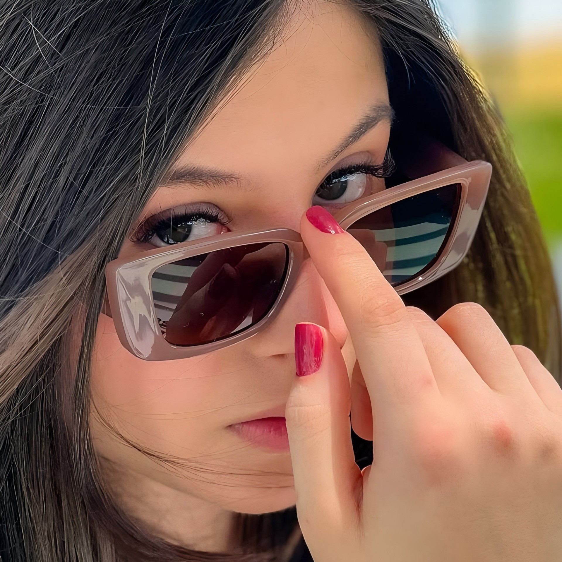 Wholesale Retro Rectangle Jelly Color Sunglasses For Women UV400 - Everful